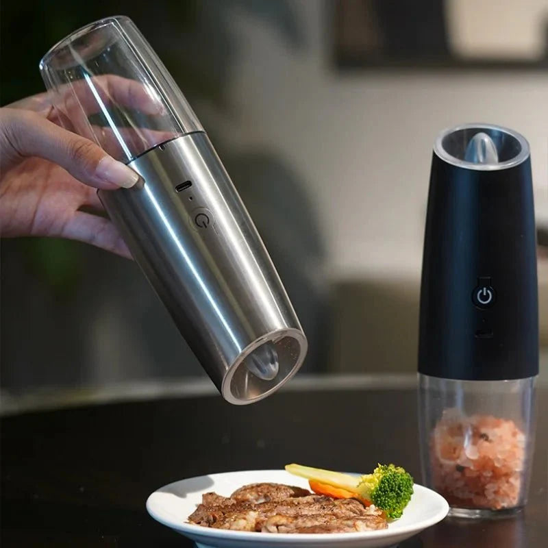 Elektrisk salt- och pepparkvarn med justerbar grovhet, USB-laddning