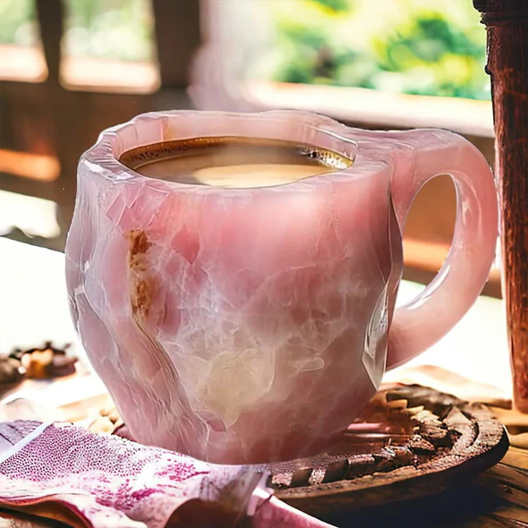 Kaffemugg i keramik med kristalleffekt och unik design