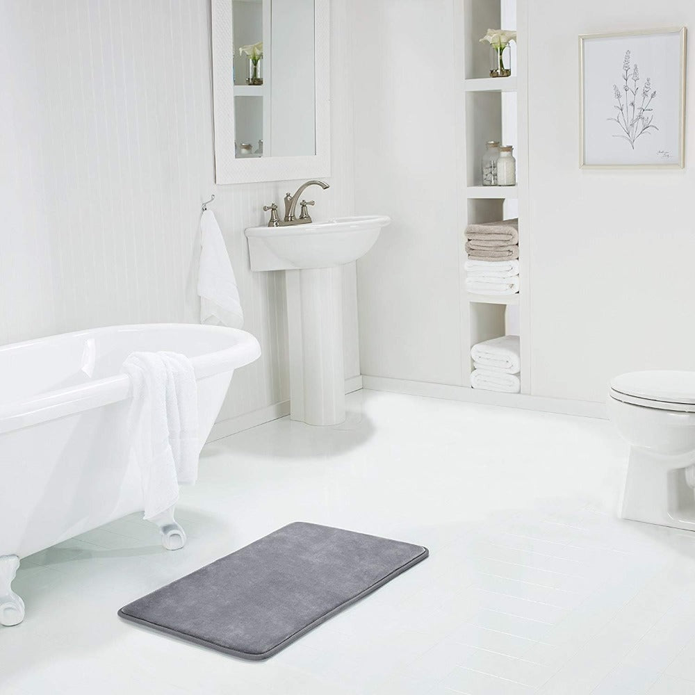 Blød Memory Foam Badeværelsesmåtte med Skridsikker Bund