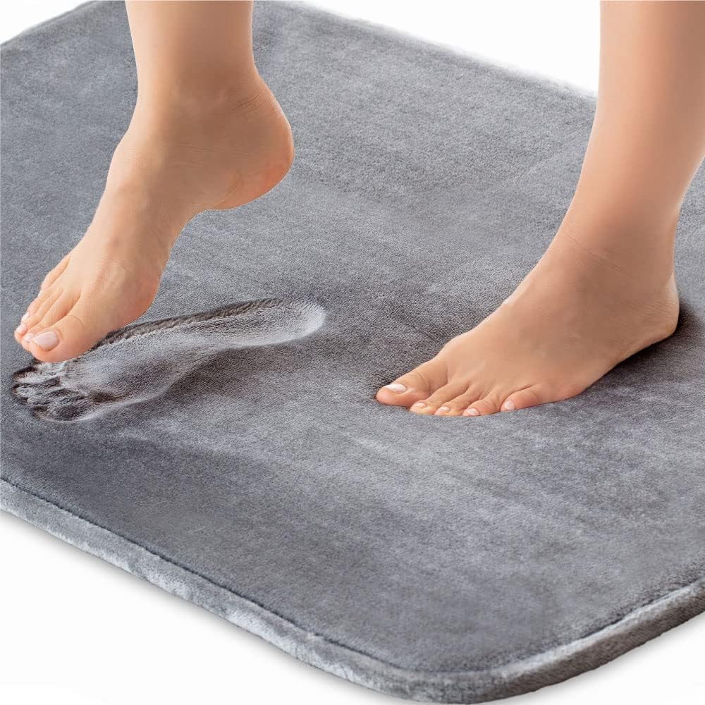 Blød Memory Foam Badeværelsesmåtte med Skridsikker Bund