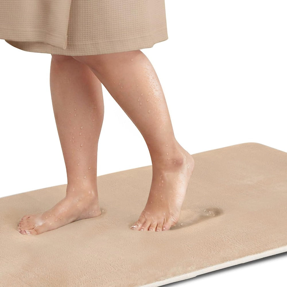 Blød Memory Foam Badeværelsesmåtte med Skridsikker Bund