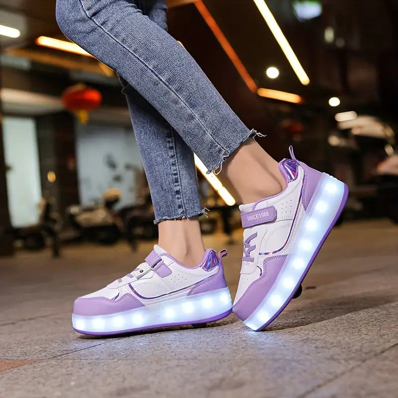 Rul med stil – Lysende sneakers med indbyggede hjul
