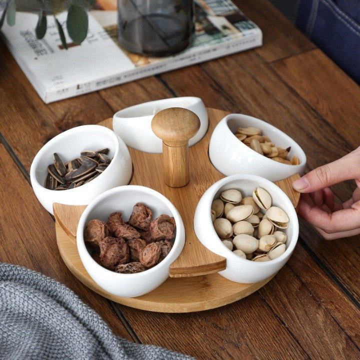 Tea Time Bamboo Porslin Serveringsbricka