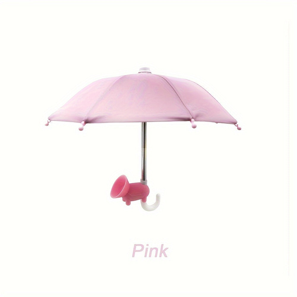 Mini parasol med sugekop – beskyt din mobil mod sol og regn på farten
