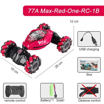 Fjärrstyrd Stuntbil med Geststyrning - 4WD, 2.4GHz, 1:16 Storlek