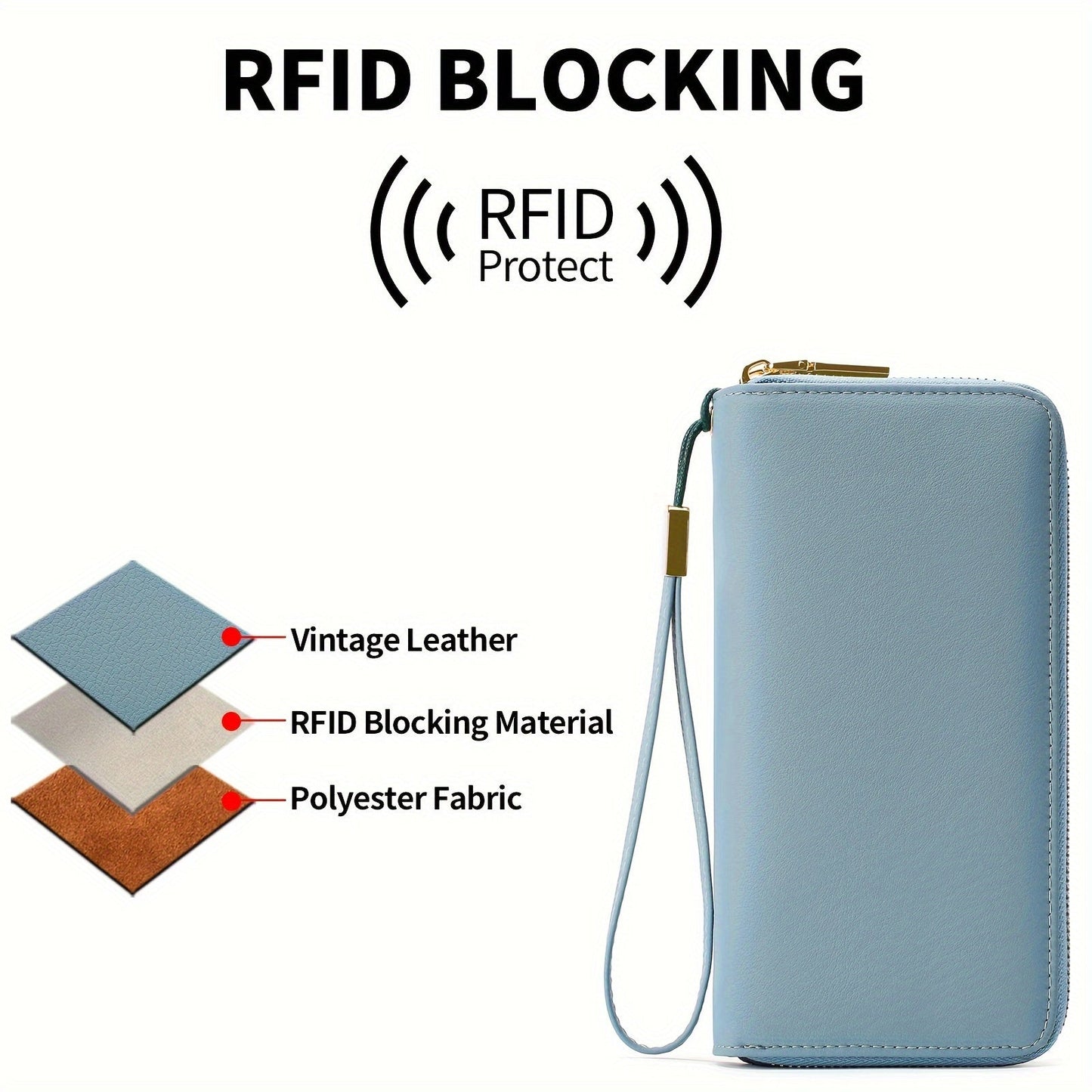 Elegant Lang Pung med RFID Beskyttelse