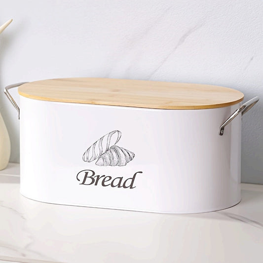 Elegant Brödlåda i Vitt med Hållbart Bambulock