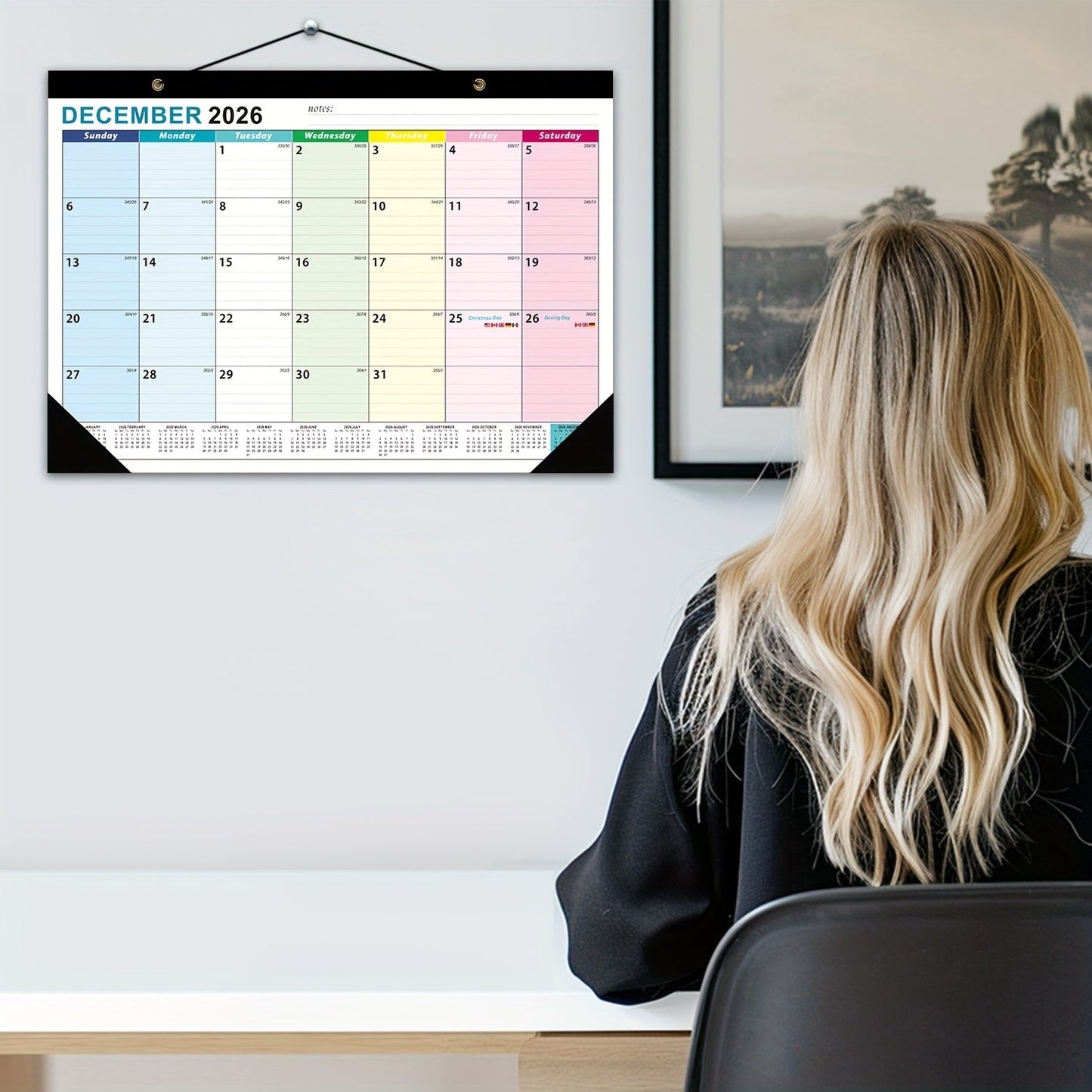 Vægkalender med Sletbar Overflade og Månedligt Overblik