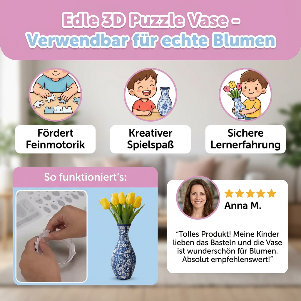 Elegant 3D Pusselvas - Designad för äkta blommor