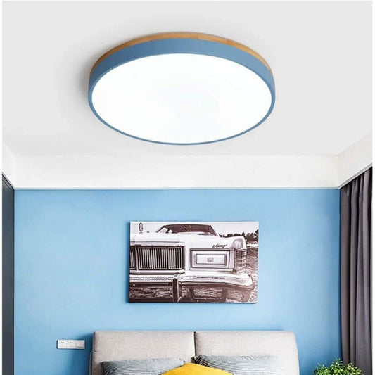 Moderne LED Loftslampe i Træ med Energibesparende Design