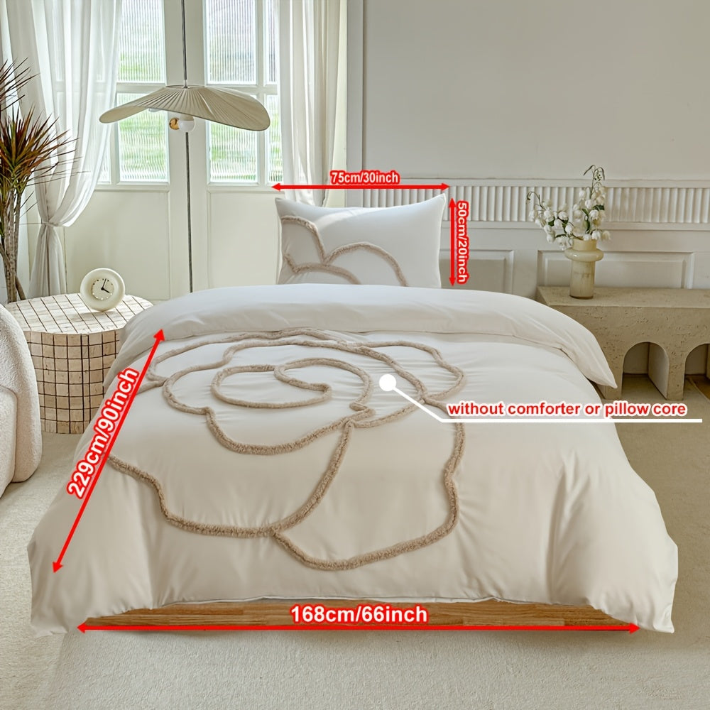 Elegant sängklädesset med blommigt motiv – påslakan och örngott