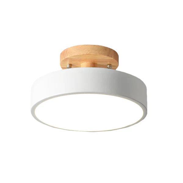 Skandinavisk LED Loftlampe i Træ og Metal 39W