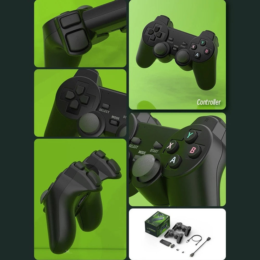 Retro Spilkonsol i 4K med Dual Trådløs Controller og Stick Sæt