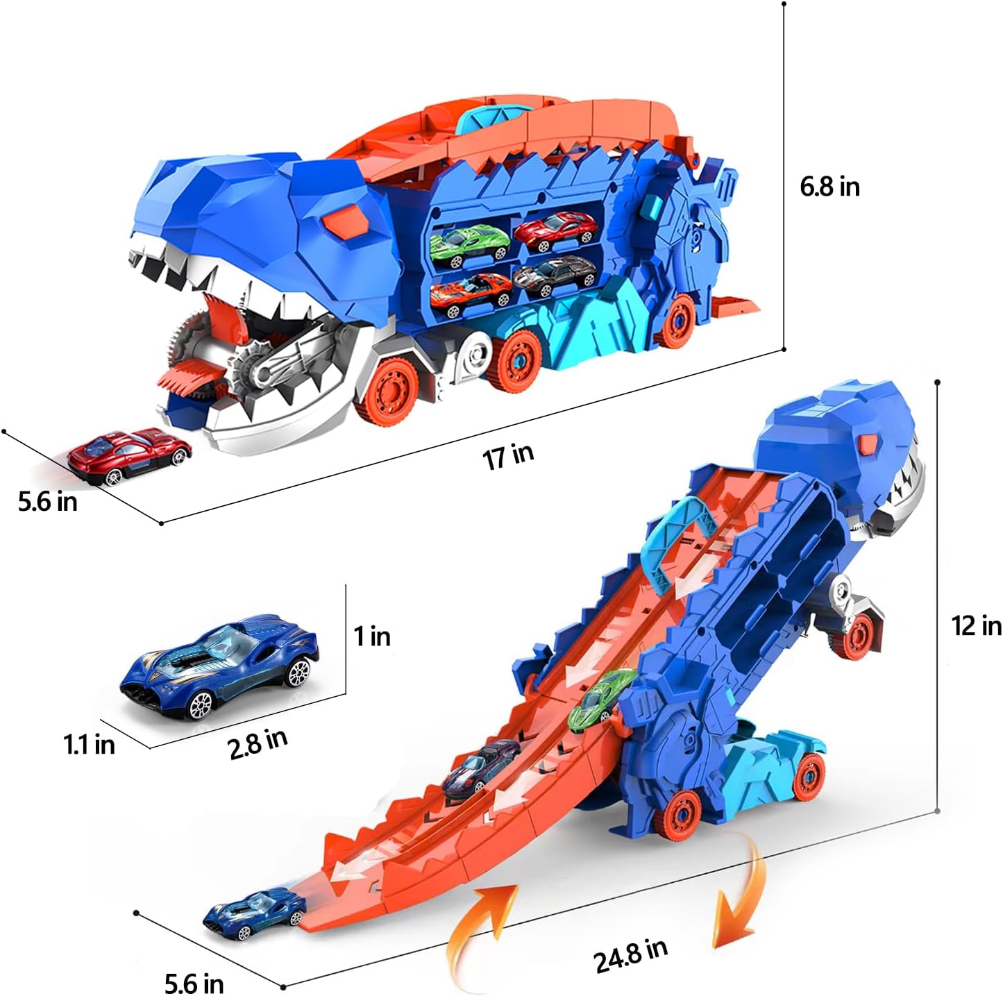 Dinotransportör – Förvandlingslastbil och Racerbaneset