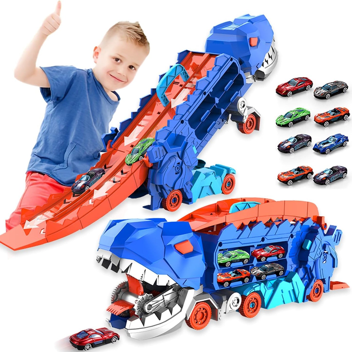 Dinotransportör – Förvandlingslastbil och Racerbaneset
