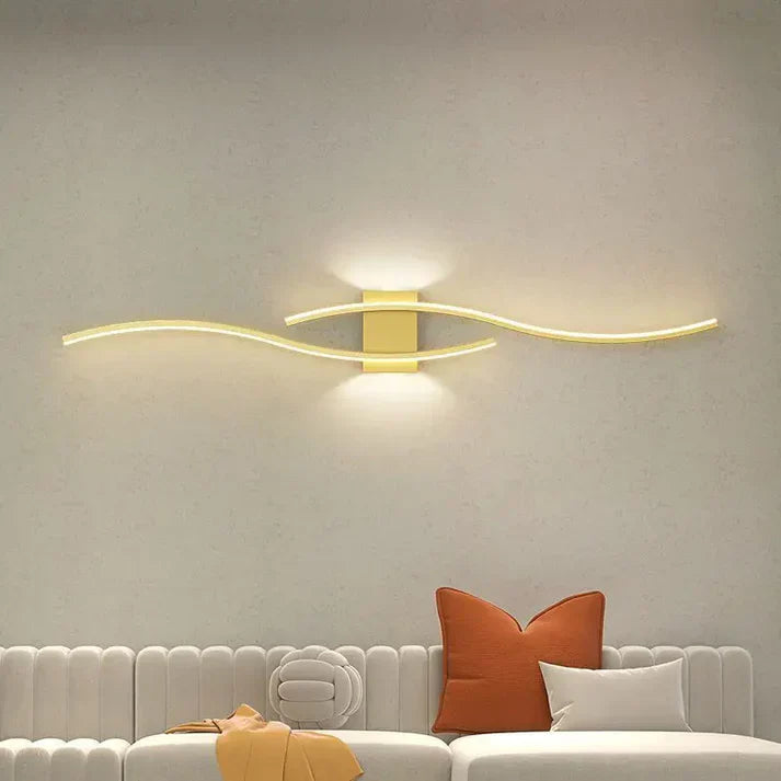 Moderne LED Væglampe i Bølgeform | 60×15 cm | Energibesparende og Blødt Lys