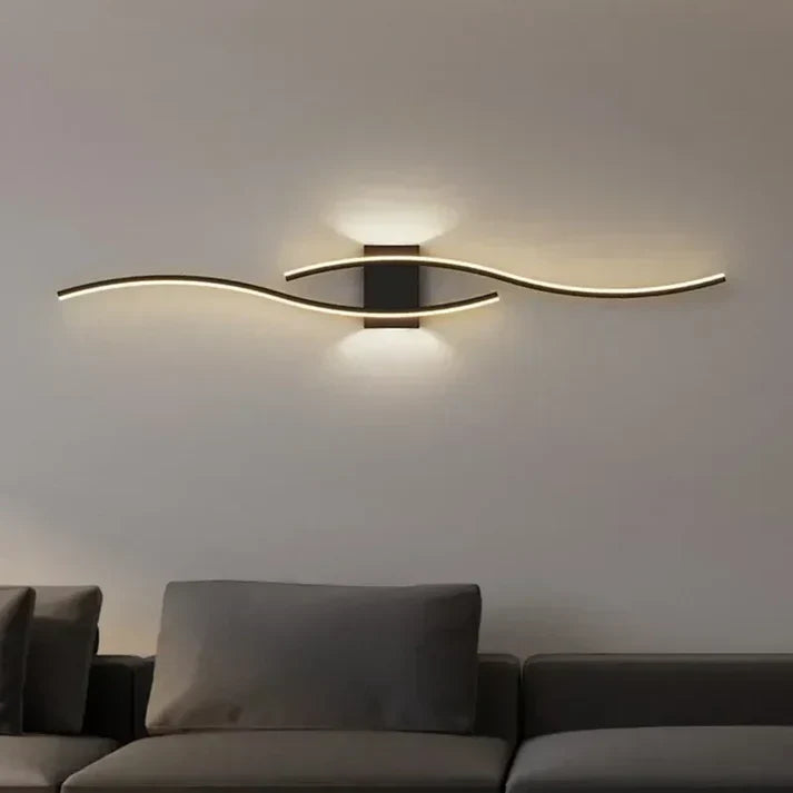 Moderne LED Væglampe i Bølgeform | 60×15 cm | Energibesparende og Blødt Lys