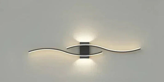 Moderne LED Væglampe i Bølgeform | 60×15 cm | Energibesparende og Blødt Lys