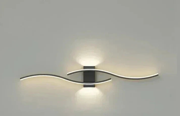 Moderne LED Væglampe i Bølgeform | 60×15 cm | Energibesparende og Blødt Lys
