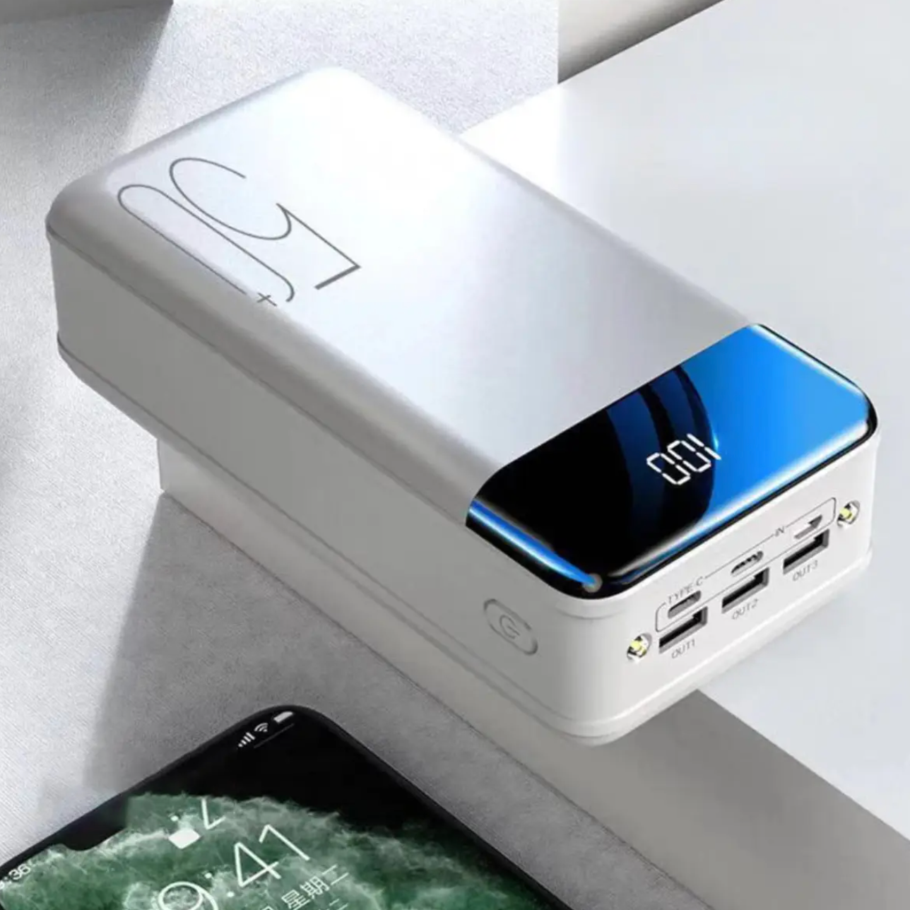 50000mAh Powerbank med Hurtig Opladning | Til Smartphone, Tablet & Laptop | Kompakt & Rejsevenlig