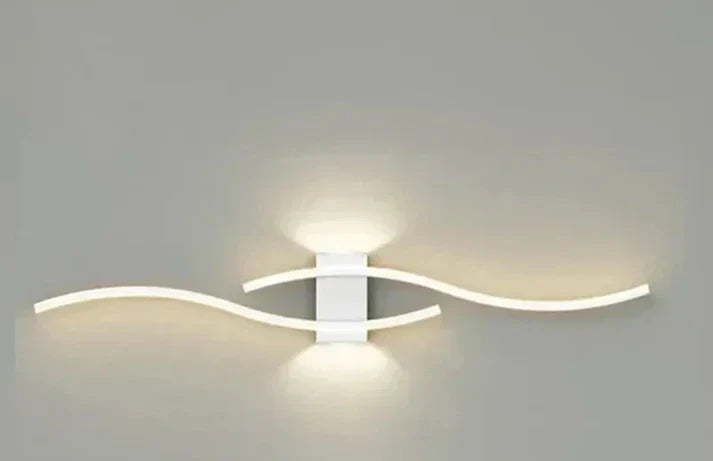 Moderne LED Væglampe i Bølgeform | 60×15 cm | Energibesparende og Blødt Lys