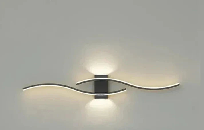 Moderne LED Væglampe i Bølgeform | 60×15 cm | Energibesparende og Blødt Lys