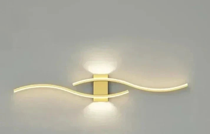 Moderne LED Væglampe i Bølgeform | 60×15 cm | Energibesparende og Blødt Lys
