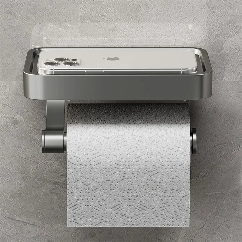 Vægholder til toiletpapir med hylde – SmartHold