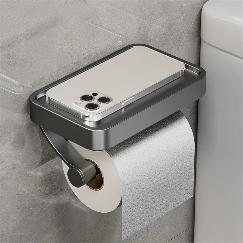 Vægholder til toiletpapir med hylde – SmartHold