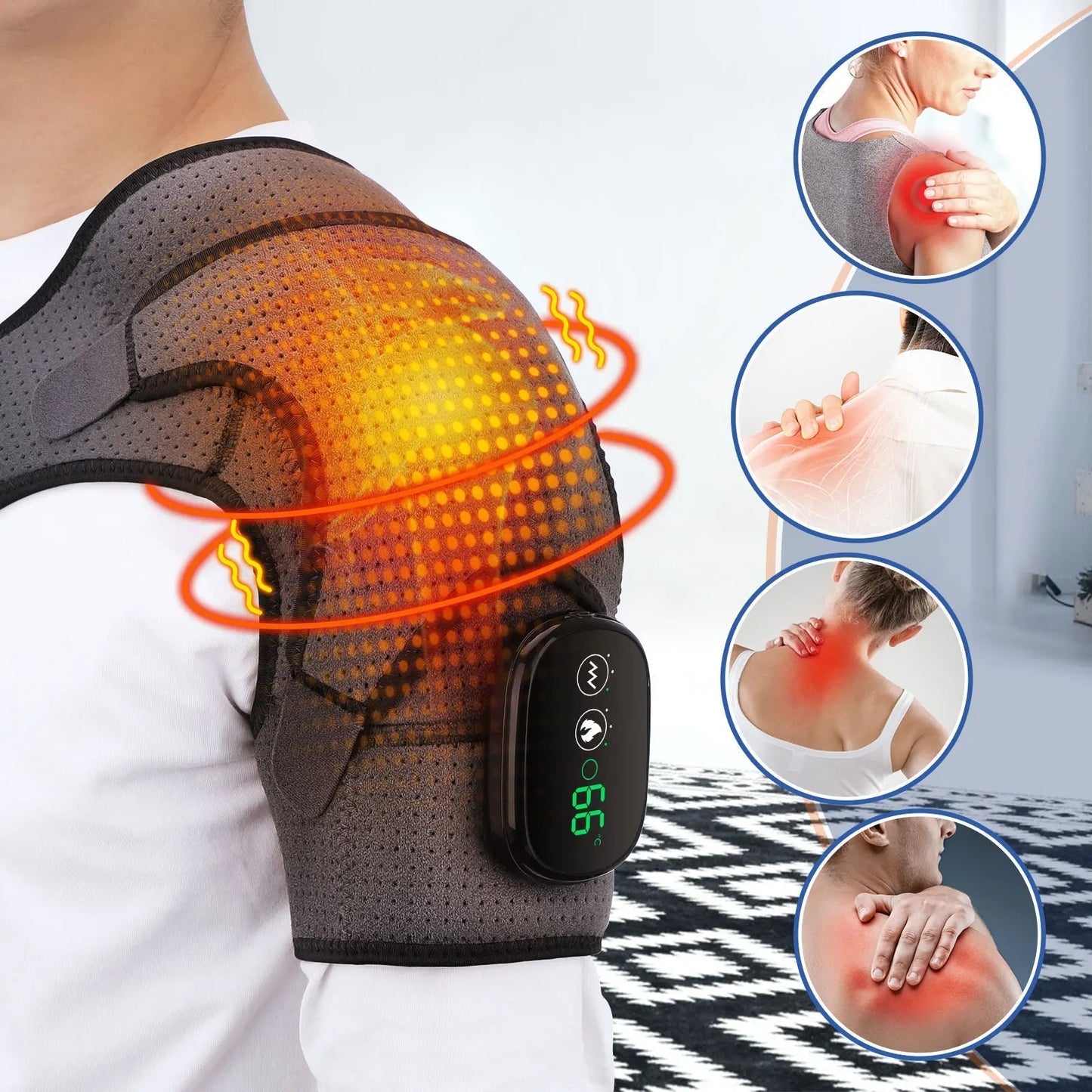 Axelmassageapparat med värme- och vibrationsfunktion
