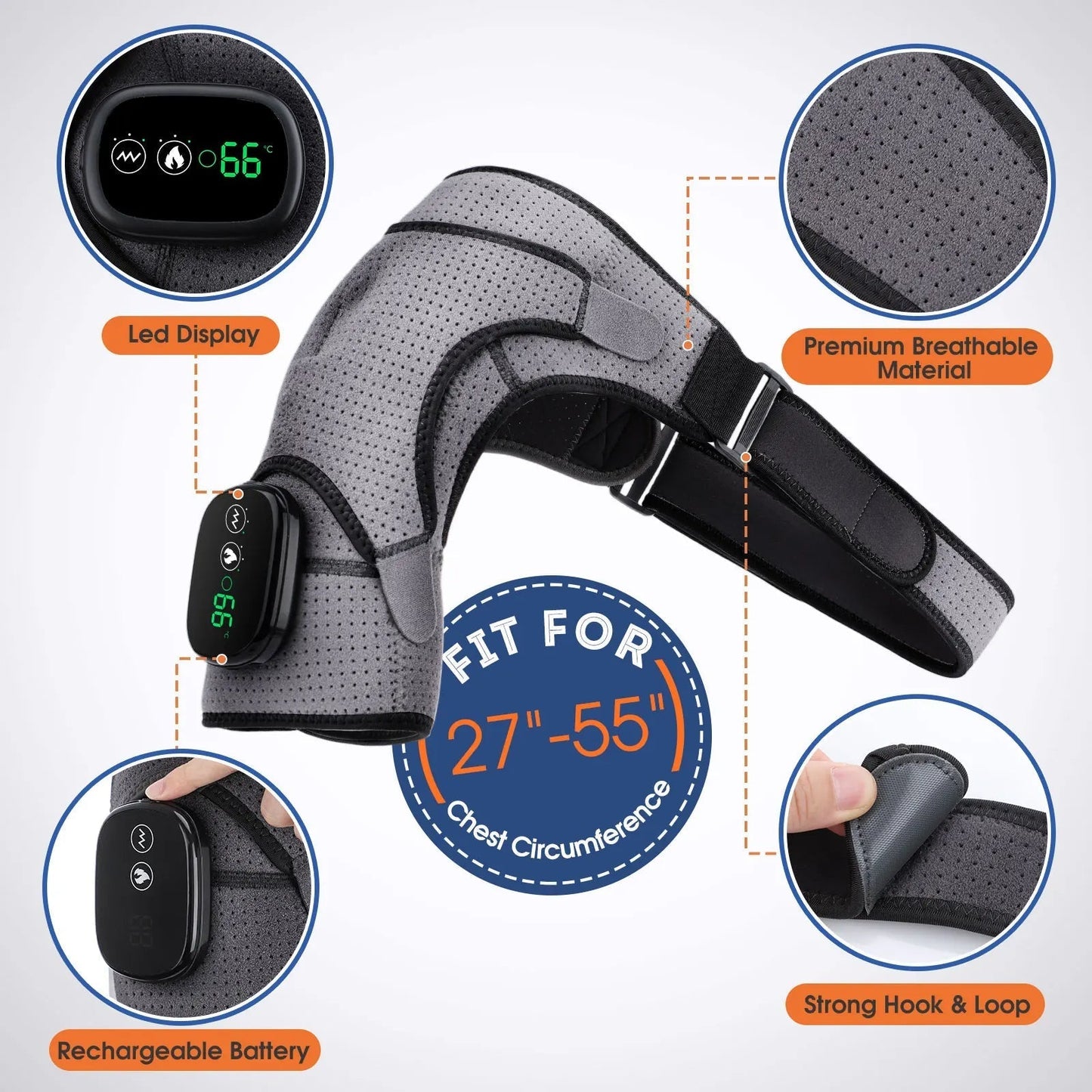 Axelmassageapparat med värme- och vibrationsfunktion