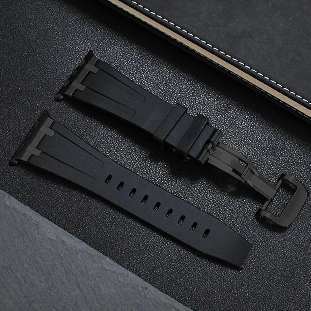 Silicone Urrem til Apple Watch med Elegant Titanium Lås