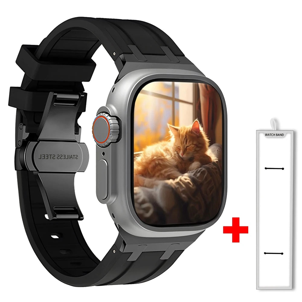 Silicone Urrem til Apple Watch med Elegant Titanium Lås