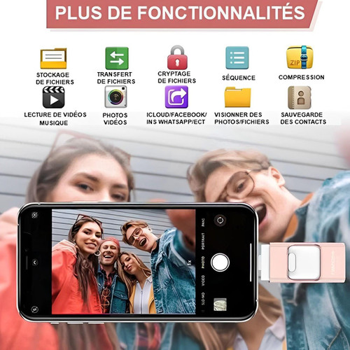 4-i-1 USB-stick til iPhone, Android og PC – Ekstern lagerplads og sikkerhedskopi i lommeformat