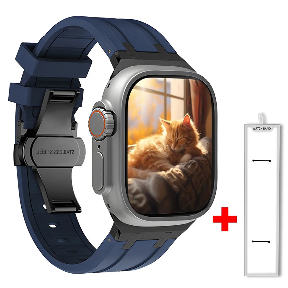 Silicone Urrem til Apple Watch med Elegant Titanium Lås