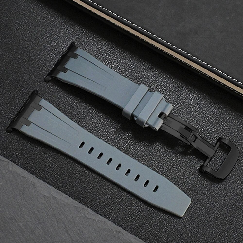 Silicone Urrem til Apple Watch med Elegant Titanium Lås
