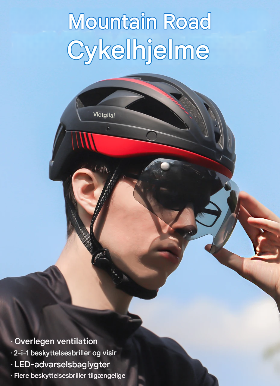 Cykelhjelm | Letvægtsdesign med integreret LED-baglys og optimal sikkerhed for mænd og kvinder