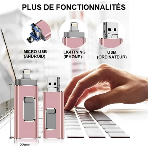 4-i-1 USB-stick til iPhone, Android og PC – Ekstern lagerplads og sikkerhedskopi i lommeformat