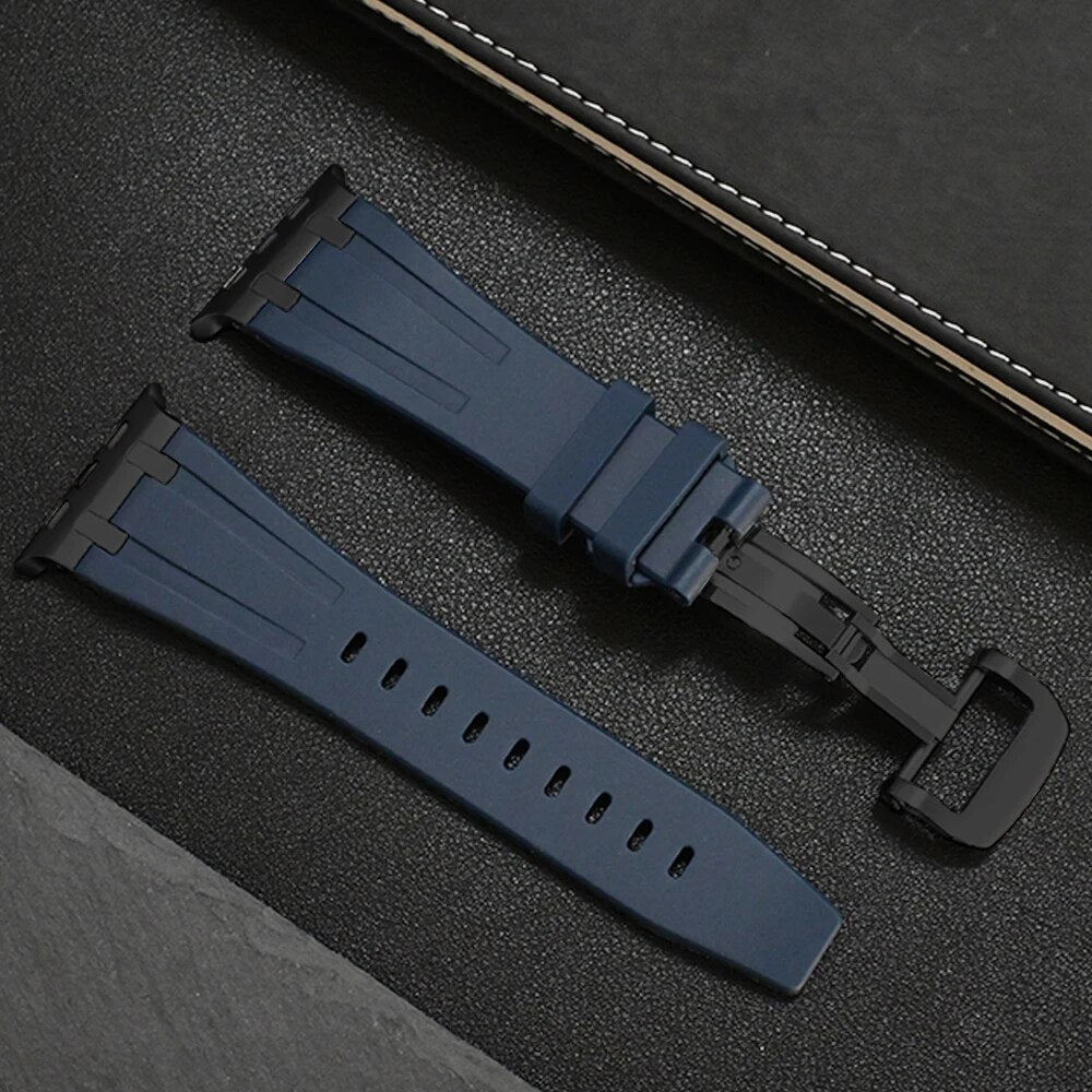 Silicone Urrem til Apple Watch med Elegant Titanium Lås