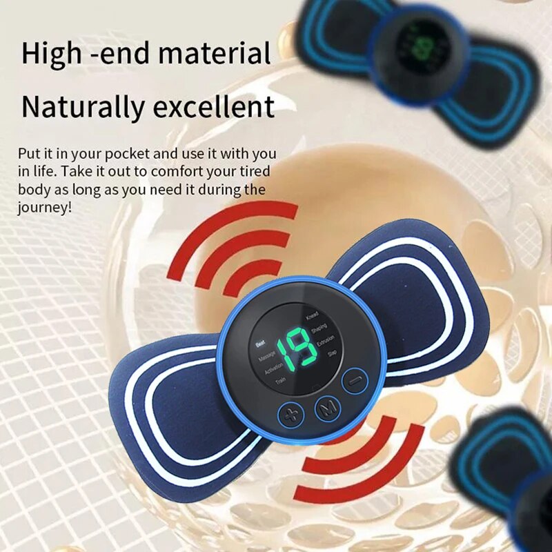 Mini bärbar elektrisk nackmassager med fjärrkontroll och kudde
