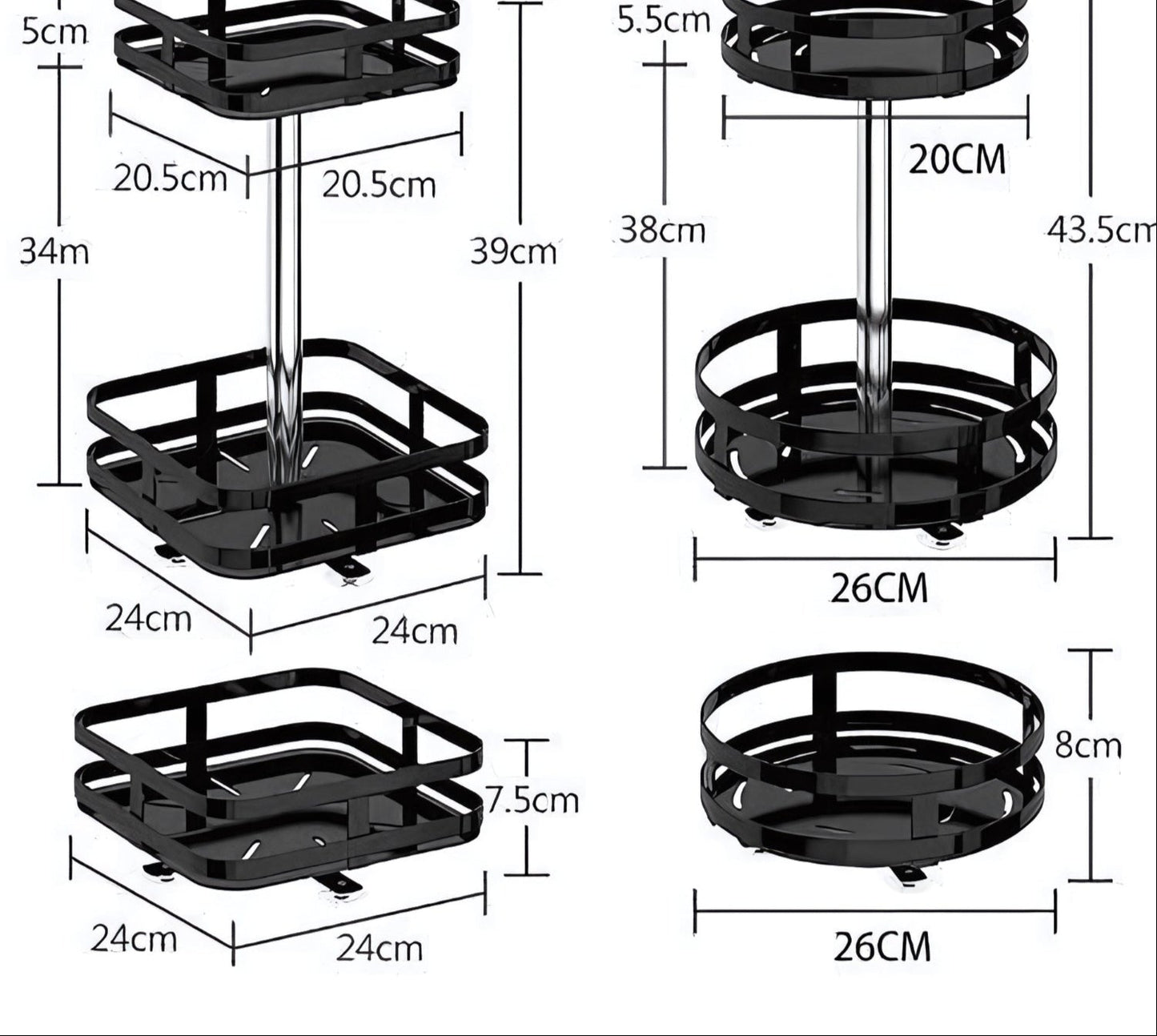 Roterande förvaringshylla - 360° Twist Rack