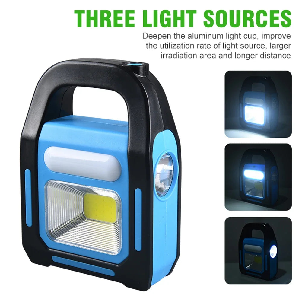 Uppladdningsbar USB campinglampa med powerbank – Solenergi