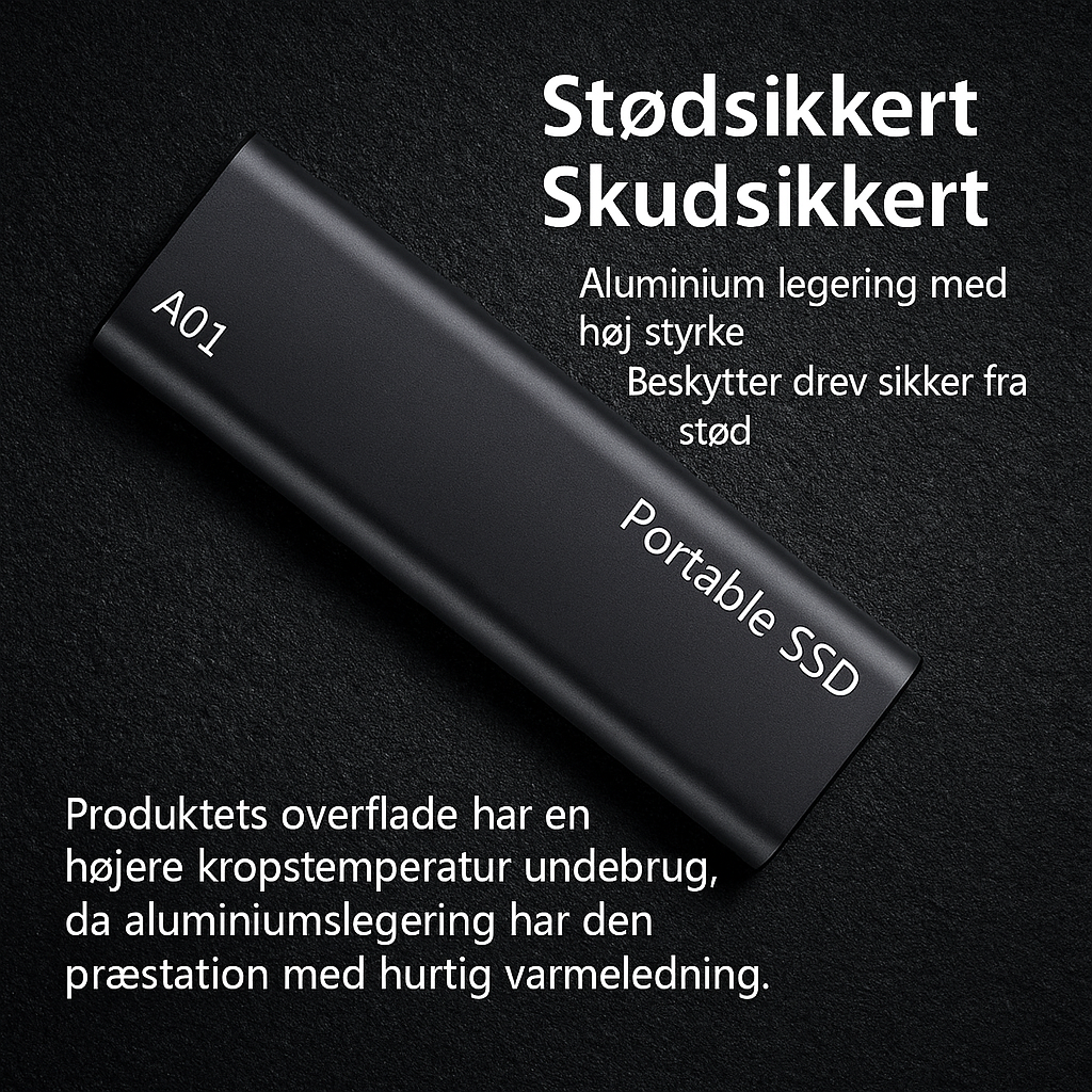 USB-C Lagringsenhed på 4 TB til rejse og arbejde