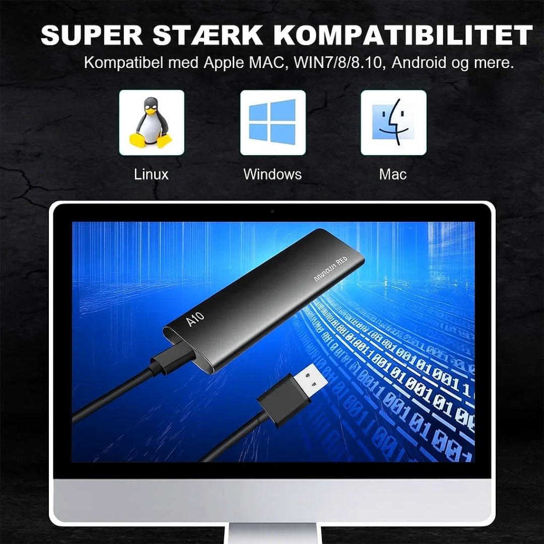 USB-C Lagringsenhed på 4 TB til rejse og arbejde