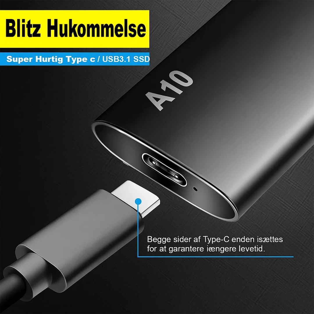 USB-C Lagringsenhed på 4 TB til rejse og arbejde