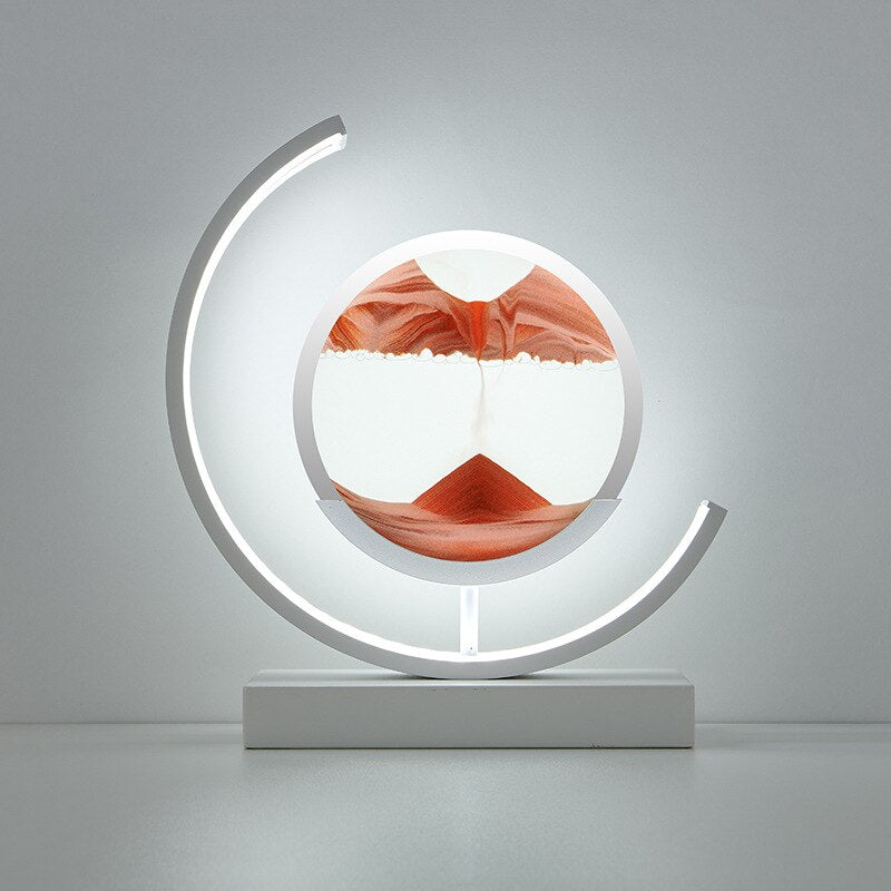 LED Bordlampe med Dynamisk Sandkunst - Beroligende Belysning