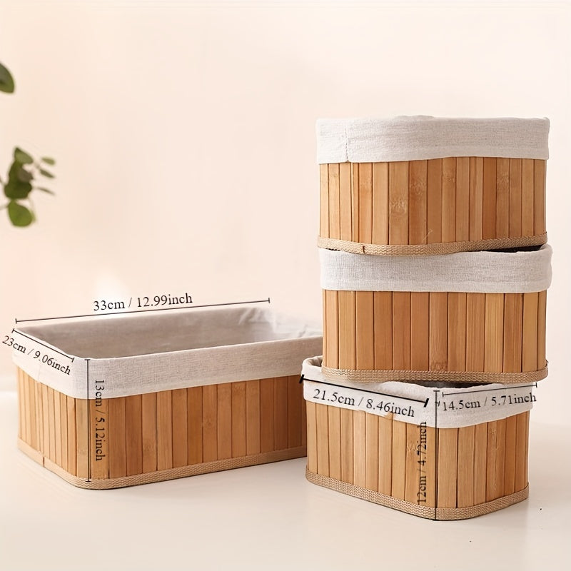 Naturlige Opbevaringskurve i Bamboopakke – Hold Dit Hjem Organiseret