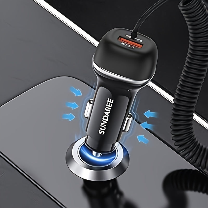 51W Hurtig USB-C Biloplader – Ideel til hurtig opladning af enheder