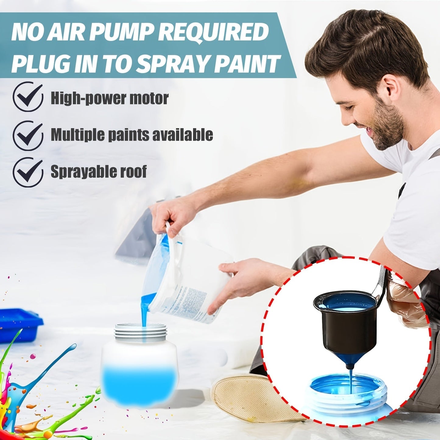 SmartSpray Malersprøjte – Trådløs med 2 Batterier og 1000ml Beholder