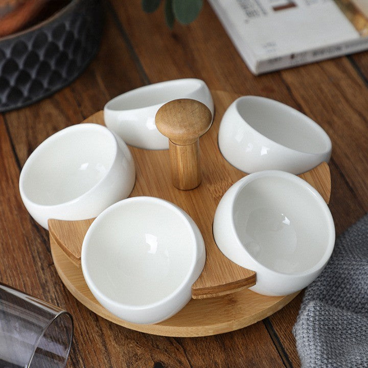 Tea Time Bamboo Porslin Serveringsbricka